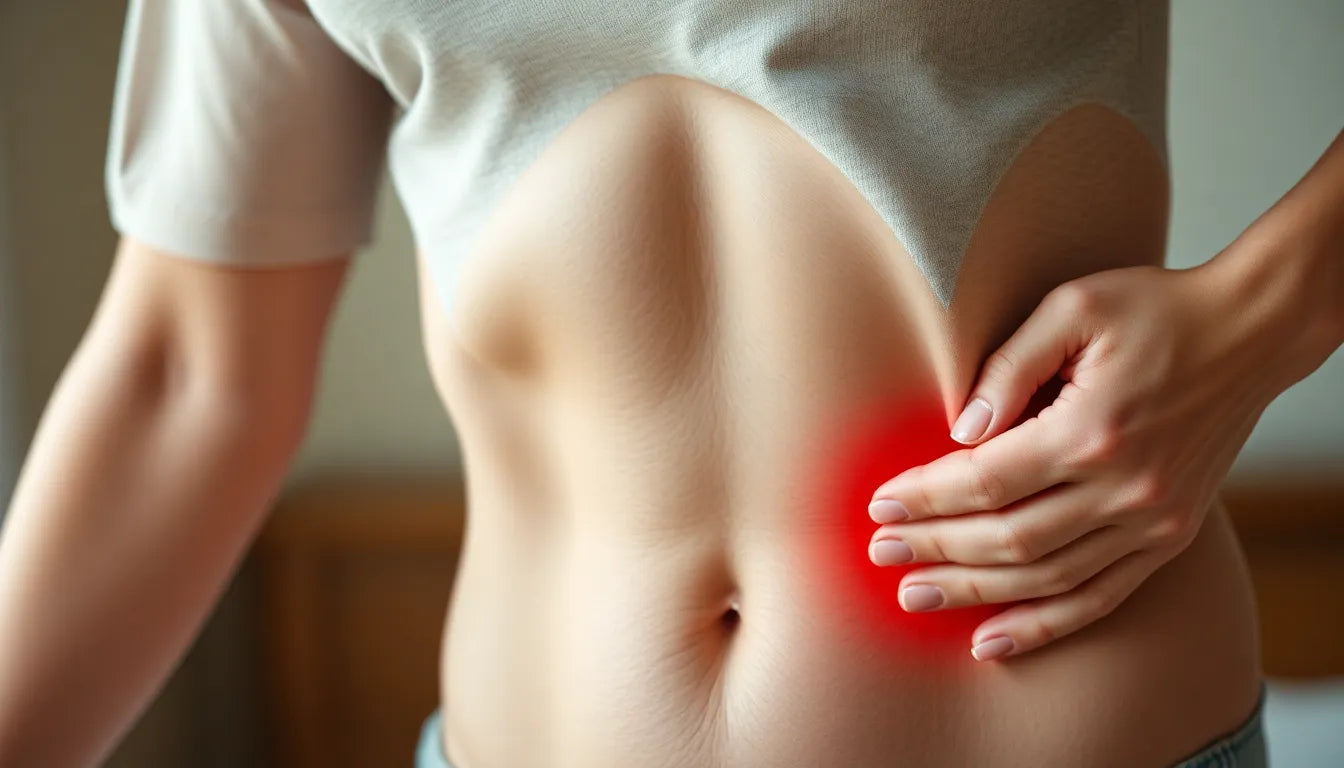 Soulagez la douleur du côté droit de l'abdomen et du bas du dos : causes et solutions - Illustration